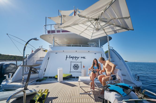 Fun and relaxation on the swim platform