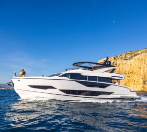 First ever Sunseeker Ocean 90 luxury yacht WYLDECREST available for charter in the Mediterranean