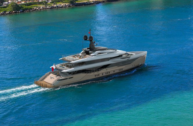 Bilgin 163-II 50m motor yacht Project AME Exterior Render