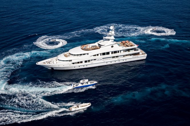 Aerial view of superyacht LUCKY LADY