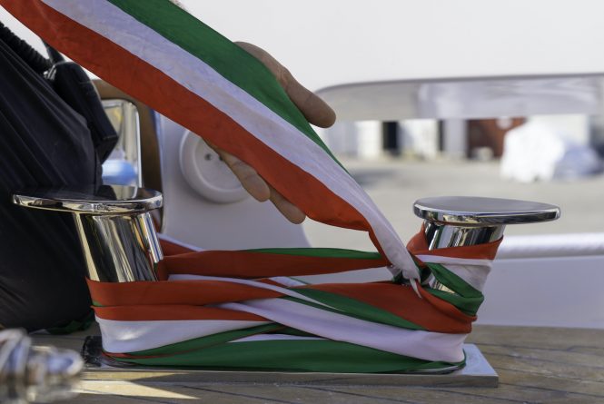 Details from the launch of ETOILE yacht in Italy