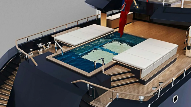 Feadship Project 825 yacht rendering pool