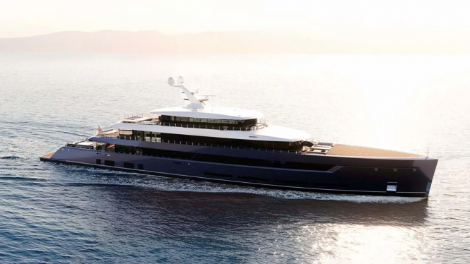 Feadship Project 825 yacht rendering profile