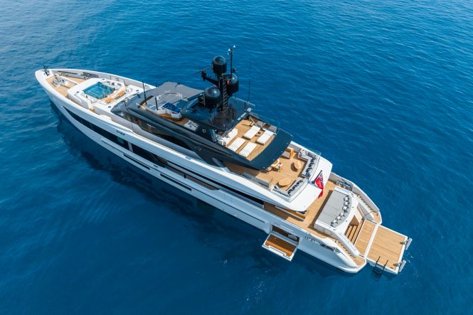 Motor Yacht GREY aerial view | image Julien Hubert TWW Yachts