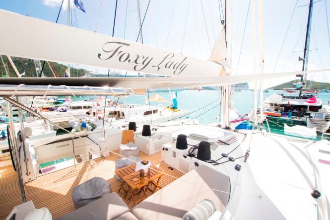 On board catamaran yacht FOXY LADY
