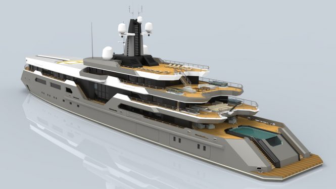 110m mega yacht concept © Abdulbaki Şenol