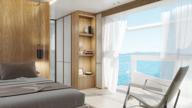 Master stateroom with private terrace
