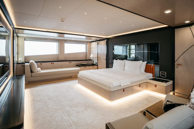 Master suite on the main deck 