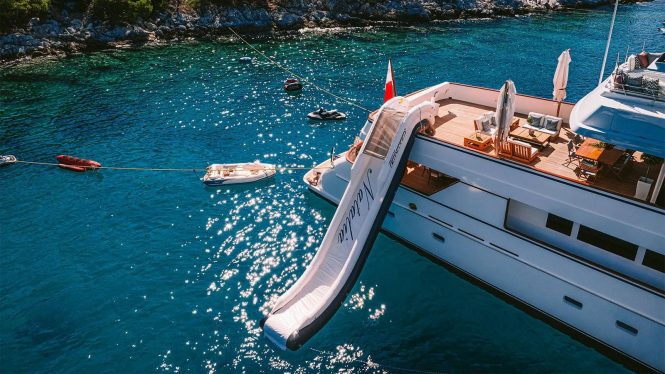 Waterslide off the yacht