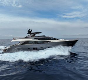 Customised 27m Sanlorenzo motor yacht TWIN FISH available for charter along the Cote d’Azur