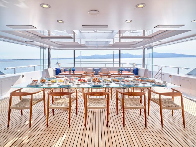 Aboard O'EVA superyacht available for charter in the Eastern Mediterranean