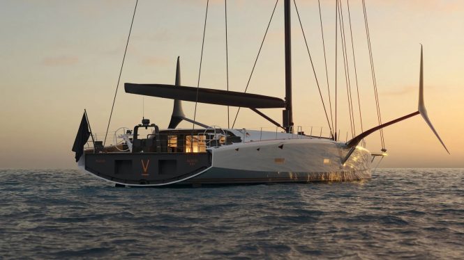 Luxury yacht RAVEN rendered image