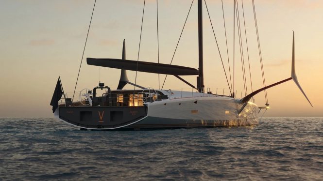 Luxury yacht RAVEN rendered image