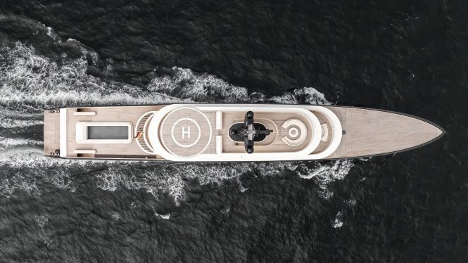 Mega yacht LIVA aerial view | Credit - Tom van Oossanen