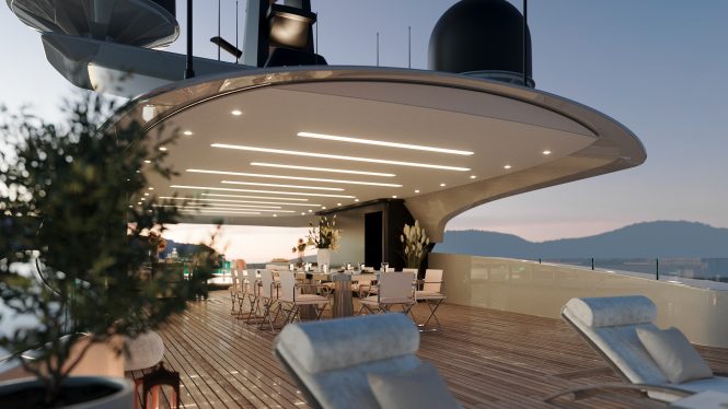 Superyacht Columbus Atlantique 65 deck