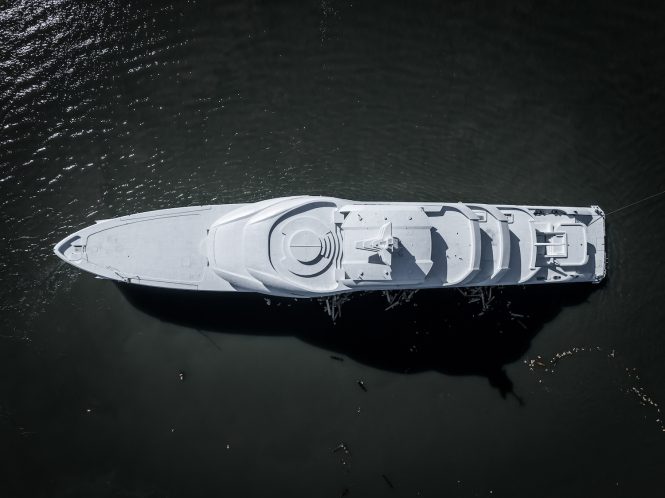 Aerial view of Amels 80 yacht