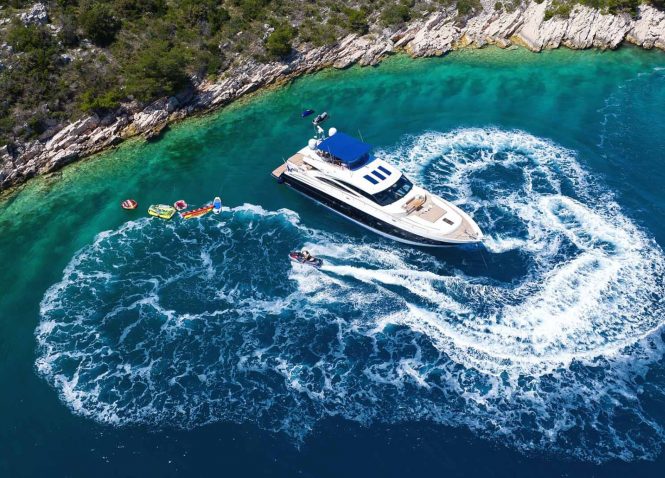 aerial view of the yacht in Croatia