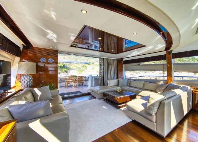 Interior of the yacht 