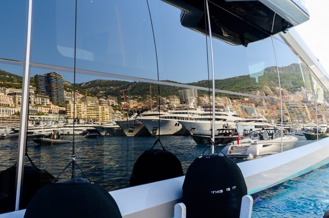 Expanses of glass on board superyacht THIS IS IT | Photograph by Sebastien Arsi