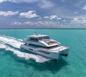 20m luxury power catamaran OMAKASE ready to charter in the Bahamas and BVI