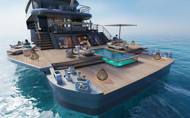 beach club with a pool