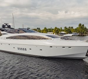 Sporty 32m motor yacht 7 KNOTS hosting charters in The Bahamas