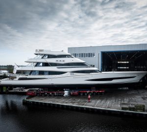 Royal Huisman motor yacht PROJECT 406 – the world’s largest sport fish yacht – leaves the construction hall