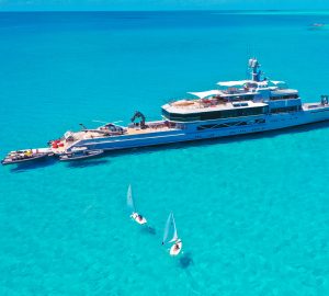 85m explorer yacht BOLD available for winter charters including the Americas Cup regatta in Jeddah