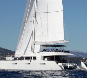 19m sailing catamaran LADY M for charter in the Western Mediterranean