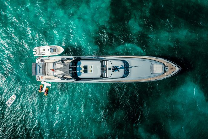 Aerial view of the yacht AQUANOVA