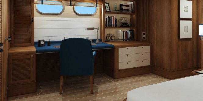 Classic interior of motor yacht EMPIRE