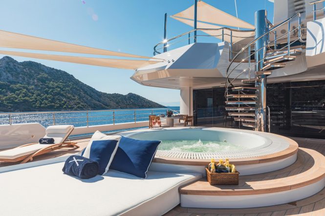 Project X luxury yacht sun deck