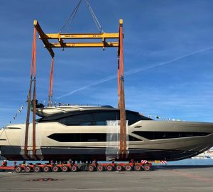 30m striking motor yacht HULL 198 is launched by AB Yachts