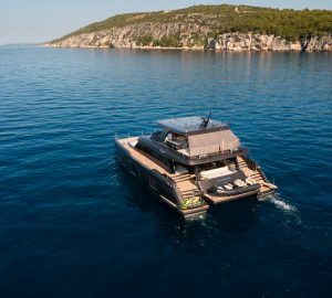 Eye-catching motor catamaran AMBER ONE available for charter in Croatia