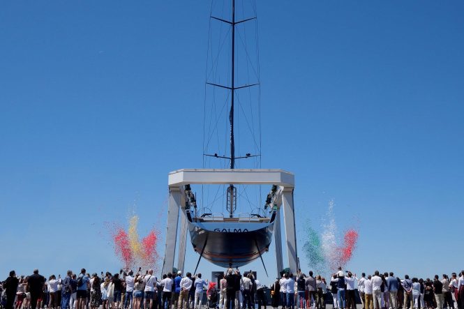 Luxury yacht GALMA at her launch