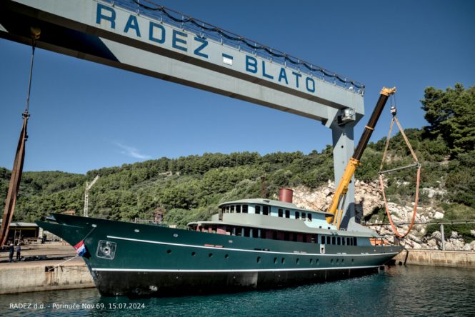 Luxury yacht MAIA on the water