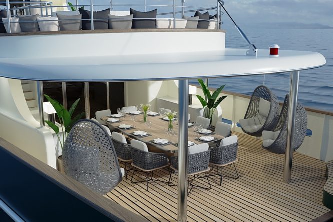 Al fresco dining | superyacht MAIA