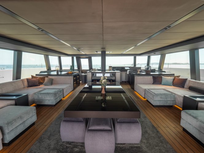 Interior of luxury yacht SHADES OF GREY