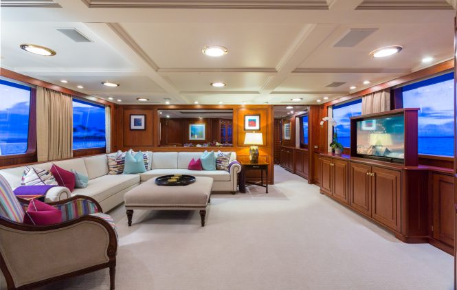Luxury yacht LADY J main salon