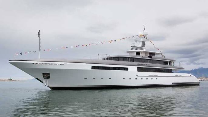 A 65 metre super yacht FAMILY DAY launched by Codecasa
