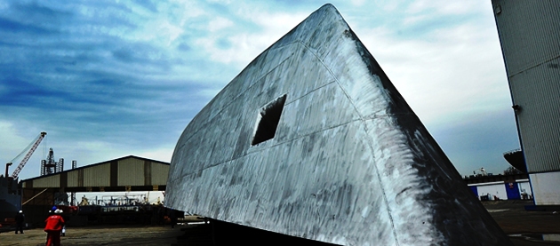 Perini Navi sailing yacht C.2173 hull turned