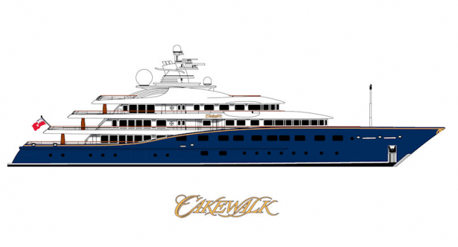 The 85.6 metre Derecktor Superyacht Project CAKEWALK  enters the final phase before her launch in 2010