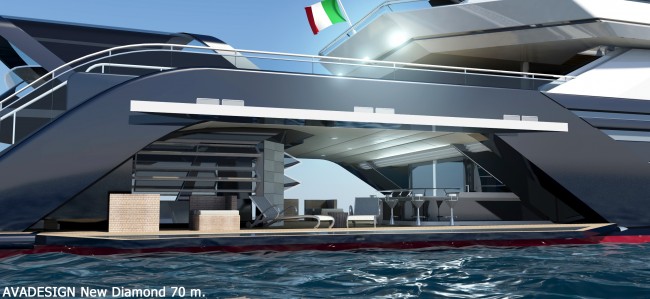 70m New Diamond Superyacht - Side Tender and Water Toy Store