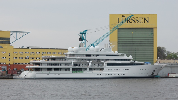 YACHT CRYSTAL undergoing sea trials on the North Sea