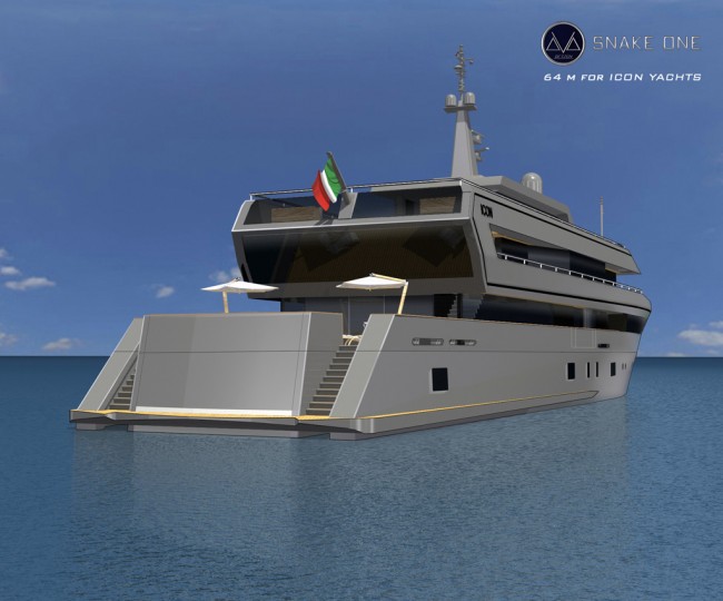 SNAKE ONE Superyacht Design - Stern view