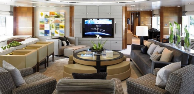 Superyacht Bacarella - Interior design - Saloon