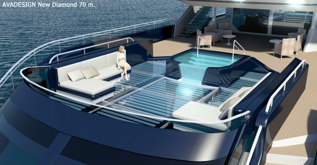The 70m New Diamond Superyacht Design Project - Aft Deck & Pool