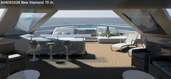 The 70m New Diamond Superyacht Design Project - Sun Deck Outside Area