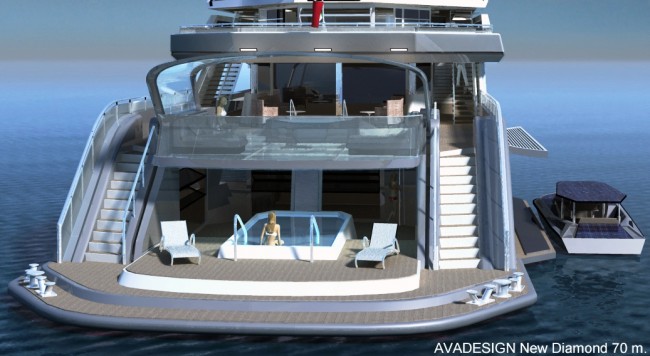 The 70m New Diamond Superyacht Design Project - Swimming Platform & Water Toys