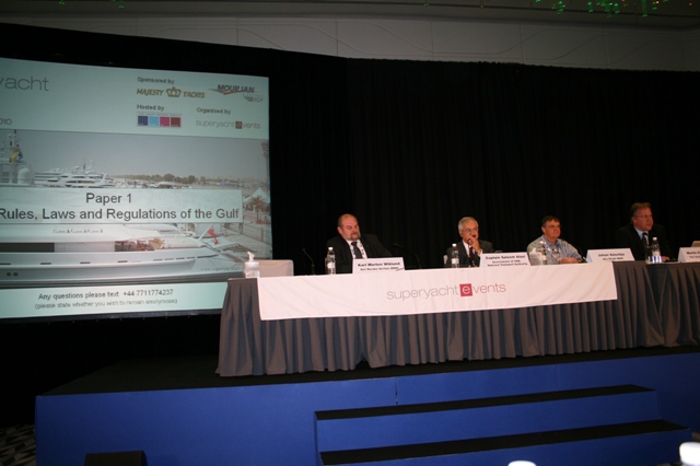 The yacht regulations UAE formally announced at the Abu Dhabi yacht conference - From left the DNV senior vice president Karl Morten Wiklund